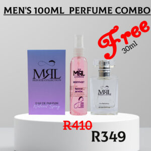 INSPIRED FRAGRANCE : MEN's 100ml,30ML PERFUME PLUS HAIR & BODY MIST COMBO