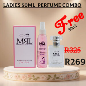 INSPIRED FRAGRANCE : LADIES 50ml,30ML PERFUME PLUS HAIR & BODY MIST COMBO