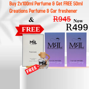 LADIES INSPIRED FRAGRANCE : BUY 2 x 100ml LADIES & GET FREE 50ML LADIES CREATIONS & CAR FRESHENER
