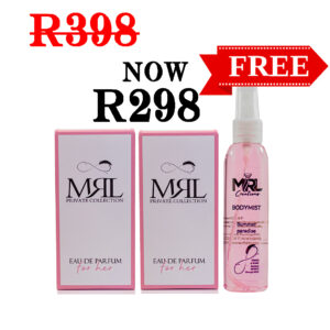 INSPIRED FRAGRANCE : 2 X LADIES 50ML PERFUME PLUS FREE HAIR & BODY MIST