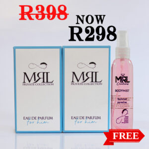 INSPIRED FRAGRANCE : 2 X MEN's 50ML PERFUME PLUS FREE HAIR & BODY MIST