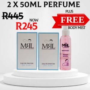 INSPIRED FRAGRANCE : 2 x MEN's 50ML PERFUME PLUS FREE HAIR & BODY MIST